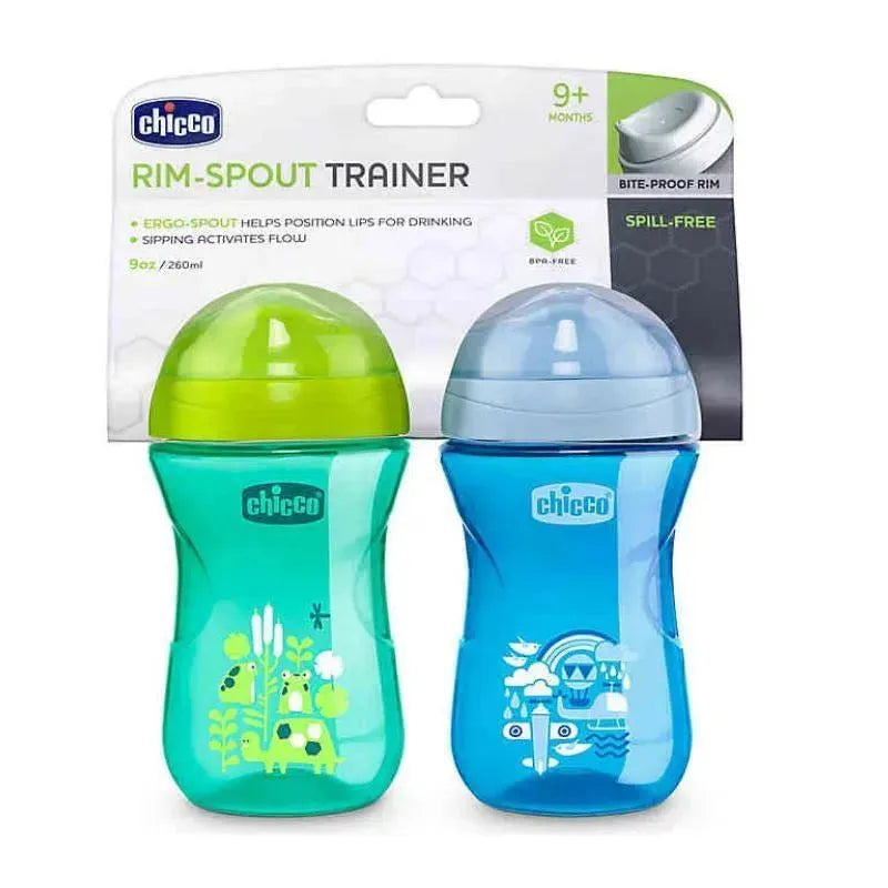 Chicco 20 - Rim Spout Trainer Cup- 9Oz, 9M+ Blue/Teal Image 2