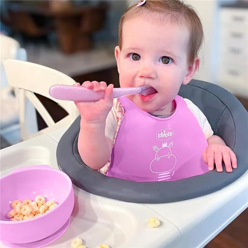 Chicco - Easy Start Silicone Feeding Gift Set 6M+ | Pink Image 6