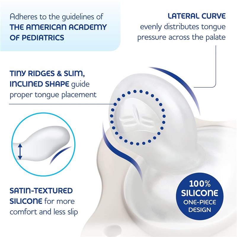 Chicco Feeding - Physioforma Dual Soft Pacifier Pearl/Sky 2-6M, 2Pk Image 2