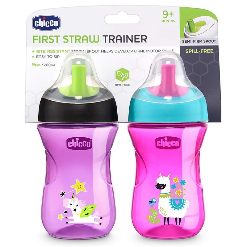 Chicco - Natural Fit Straw Trainer Cup, Pink/Purple Image 3