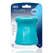 Chicco NaturalFit Silicone Sleeves for 9 oz Glass Bottle, Blue Image 1