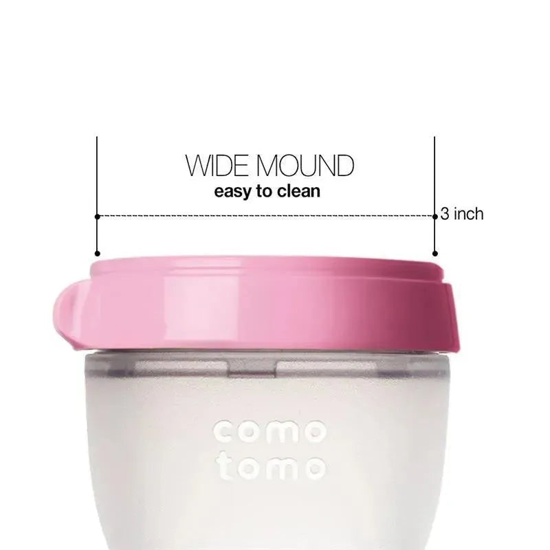 Comotomo - 8Oz Natural Feel Baby Bottle, Pink Image 4