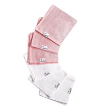 Copper Pearl - 6Pk Baby Bath Washcloths, White/Pink Image 1