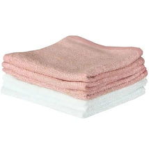 Copper Pearl - 6Pk Baby Bath Washcloths, White/Pink Image 2