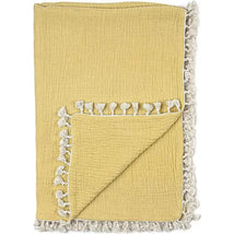 Crane - Baby Muslin Swaddle Blanket, Ochre Image 1