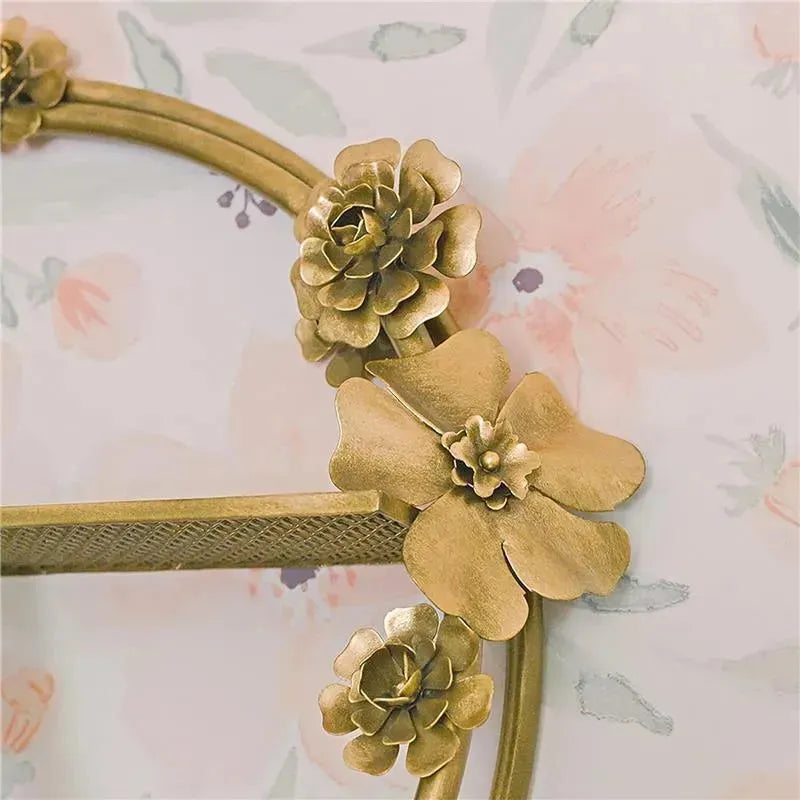 Crane - Baby Nursery Décor, Brass Shelving Wall Décor, Flower Image 2