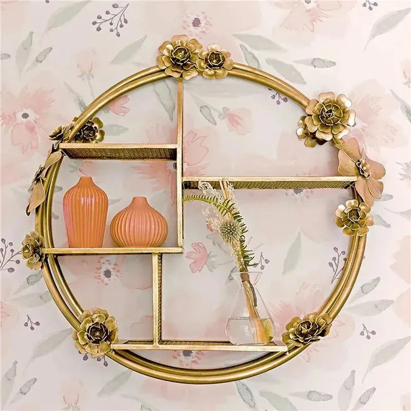 Crane - Baby Nursery Décor, Brass Shelving Wall Décor, Flower Image 5