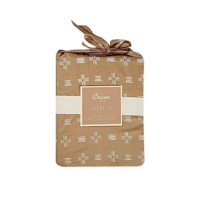 Crane - Baby Soft Cotton Crib Mattress Sheet, Copper Dash Image 3