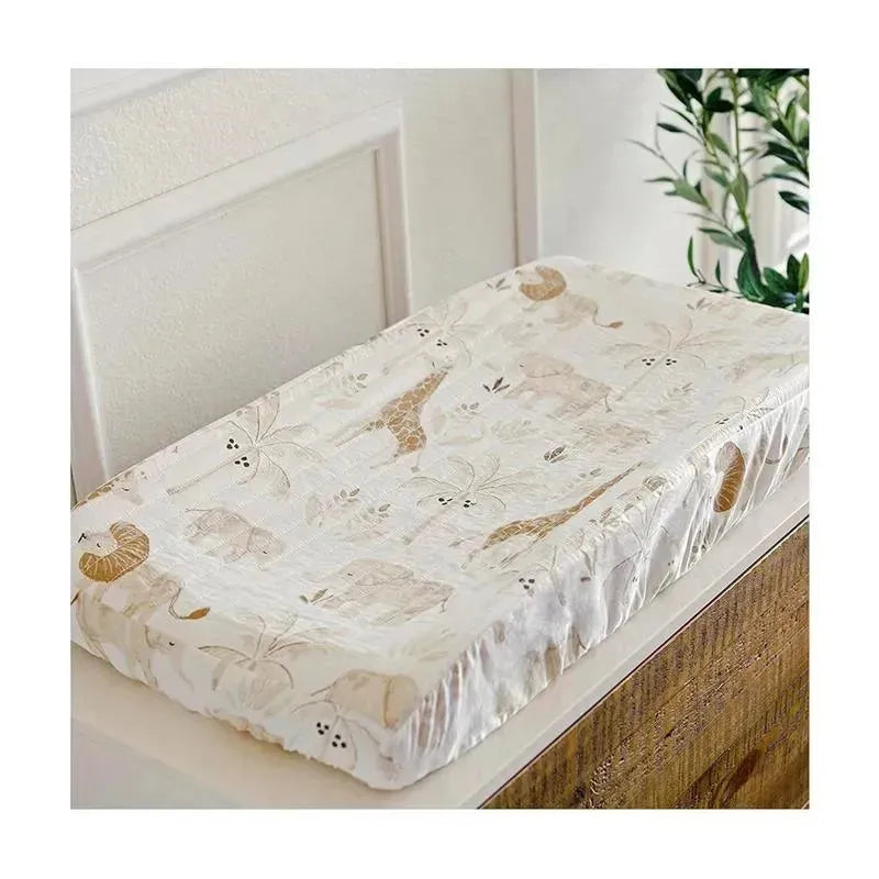 Crane - Baby Stretchy Changing Pad Cover, Breathable Changing Pad Cover, Safari Animal Image 5