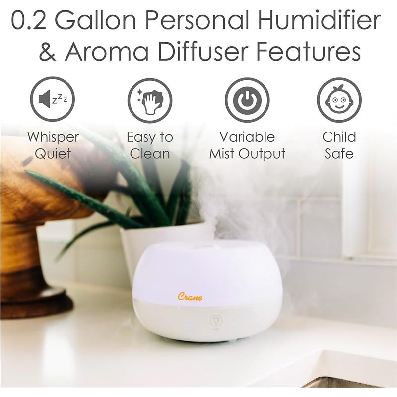 Crane - Personal Humidifier With Aroma Diffuser Function And Color Changing Light Image 8