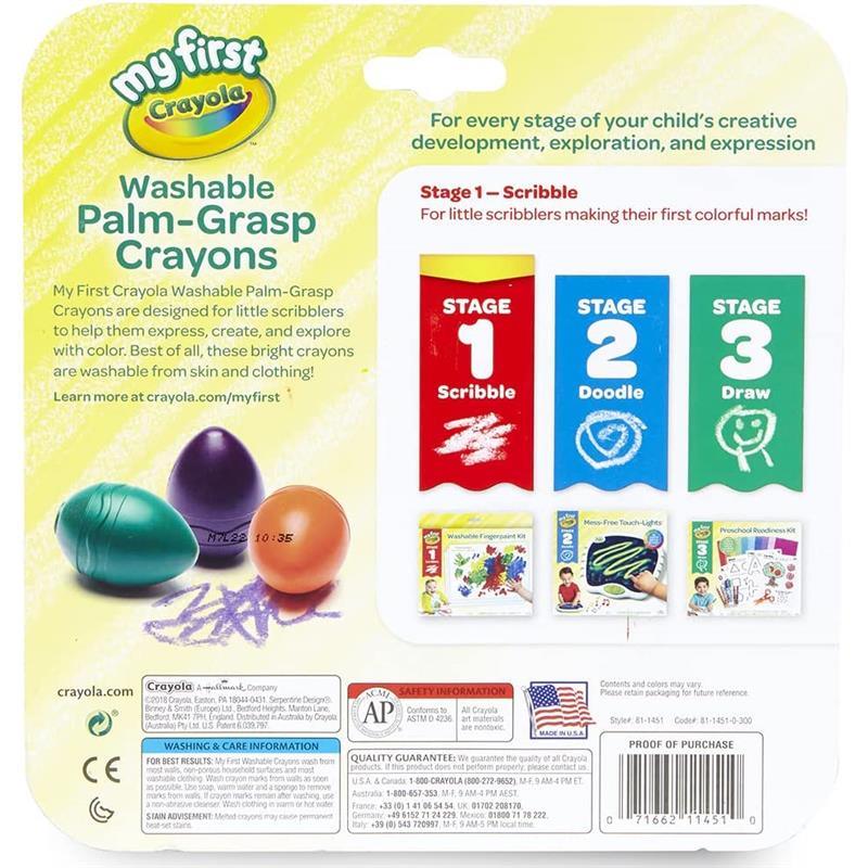 Crayola - 6 Ct Washable Palm-Grasp Crayons Image 5
