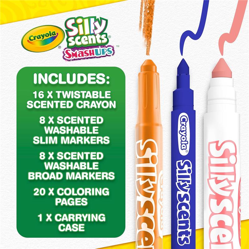 Crayola - Silly Scents Mini Inspiration Art Case, Scented Crayons & Markers Set Image 2