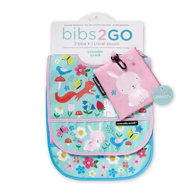 Crocodile Creek Bibs 2 Go Set of 2 Bibs - Backyard Friends Image 3