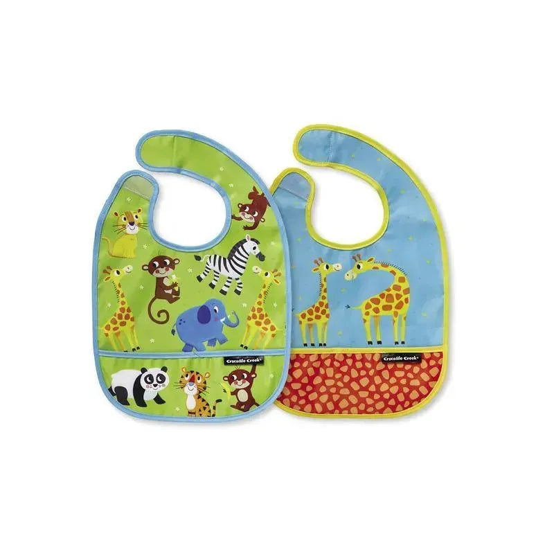 Crocodile Creek Bibs 2 Go Set of 2 Bibs - Little Jungle Image 1