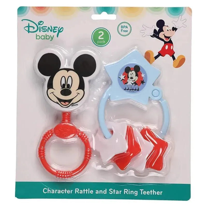 Cudlie - 2Pk Disney Mickey Mouse Rattle & Keyring Teether Image 2