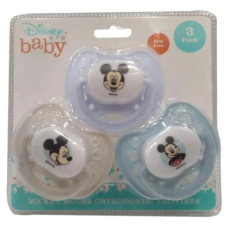 Cudlie - 3Pk Disney Mickey Mouse Pacifiers, Blue & Grey Image 1