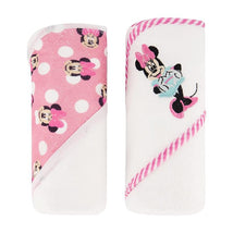 Cudlie - Disney Baby Girl 2Pk Rolled/Carded Hooded Towels, Minnie Mouse Image 1
