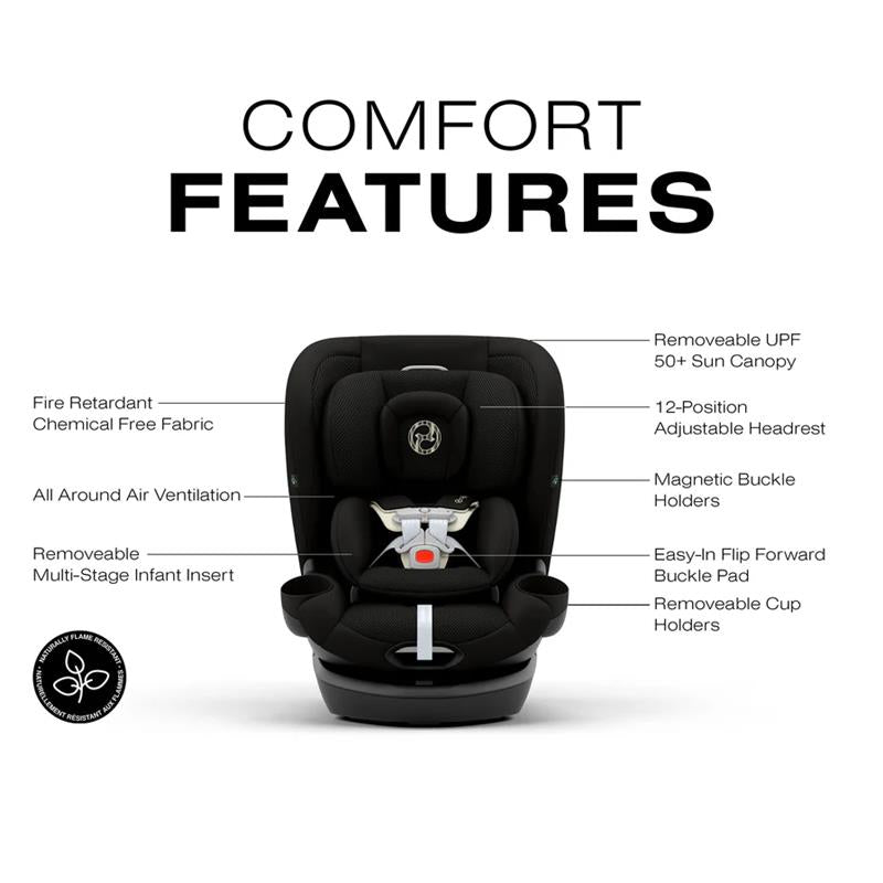 Cybex - Callisto G 360° Rotating All-in-One Convertible Car Seat, Moon Black Image 4