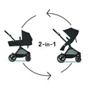 Cybex - Eos 5-In-1 Travel System Stroller Black Frame + Lightweight Aton G Swivel Infant Car Seat With Sensorsafe Moon Black Image 3