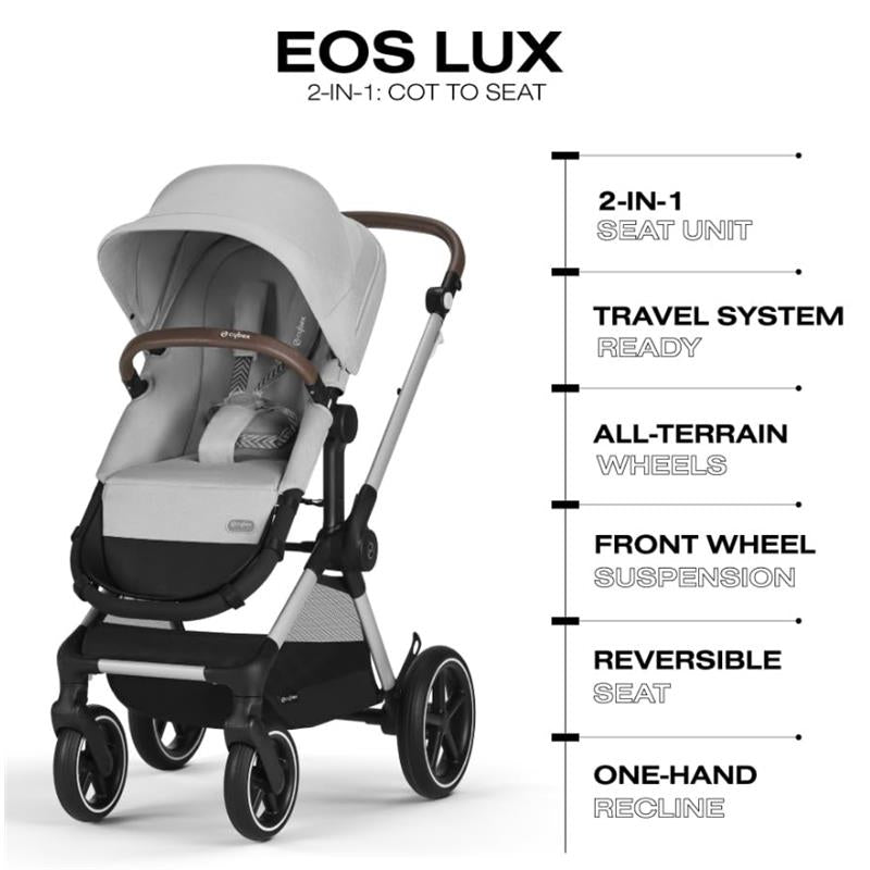 Cybex - Eos Lux 2-In-1 Stroller, Moon Black Image 7