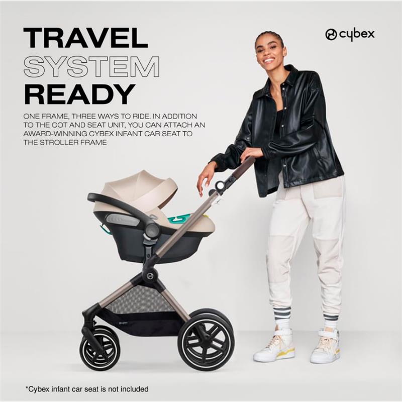 Cybex - Eos Lux 2-In-1 Stroller, Seashell Beige Image 3