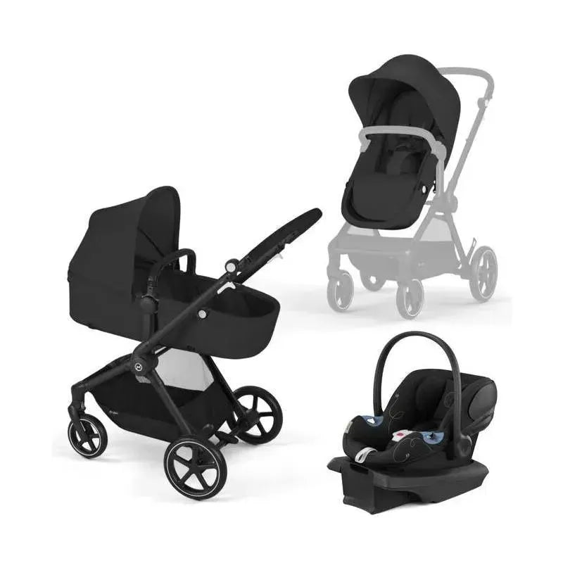 Cybex - Eos Stroller Black Frame & Aton G, Moon Black Image 1