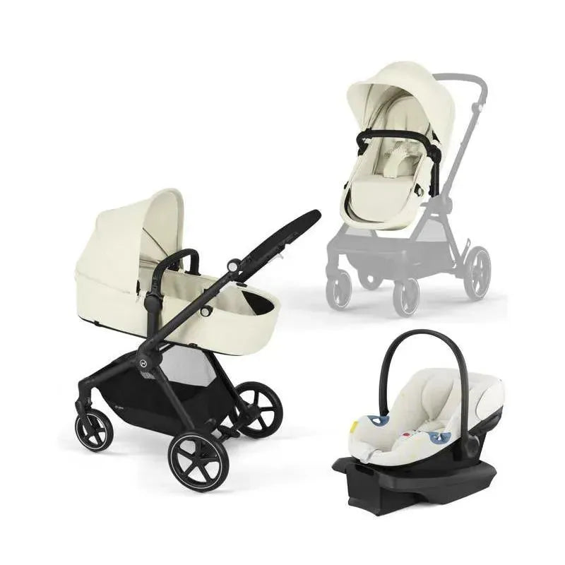 Cybex - Eos Stroller Seashell Beige Black Frame & Aton G Image 1