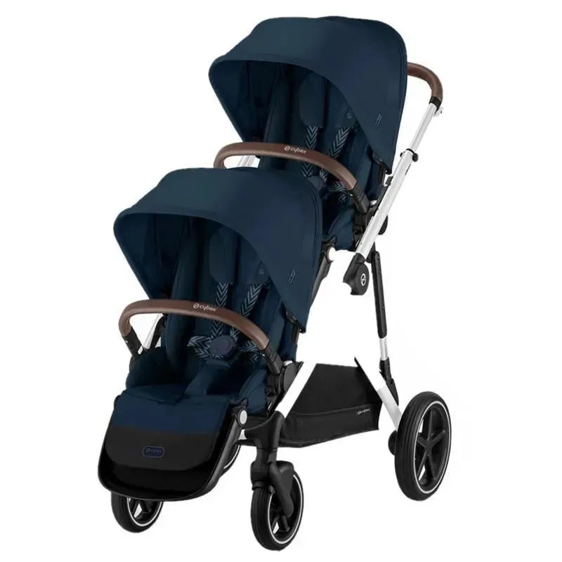 Cybex - Gazelle S 2 Double Stroller Bundle, Ocean Blue/Silver Frame Image 1