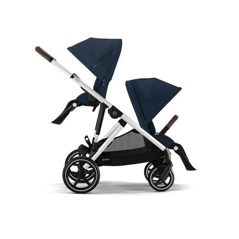 Cybex - Gazelle S 2 Double Stroller Bundle, Ocean Blue/Silver Frame Image 2