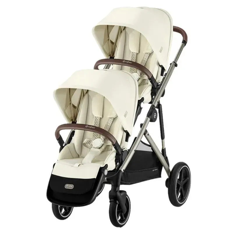 Cybex - Gazelle S 2 Double Stroller Bundle, Seashell Beige/Taupe Frame Image 1