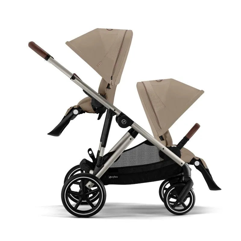 Cybex - Gazelle S 2 Single-to-Double Stroller, Taupe Frame/Almond Beige Image 4