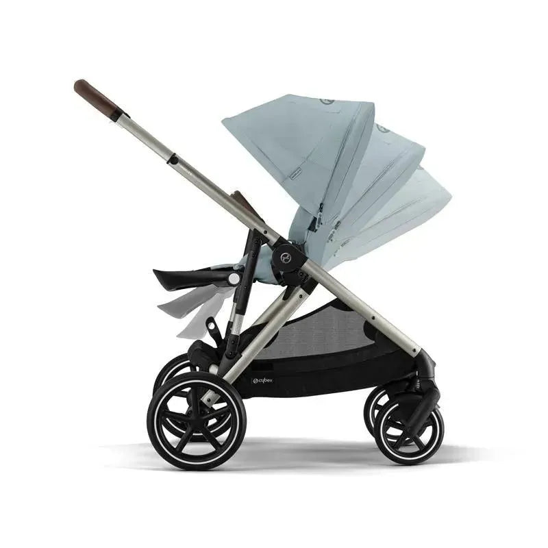 Cybex - Gazelle S 2 Stroller, Taupe Frame With Sky Blue Seat + Second Seat Image 6