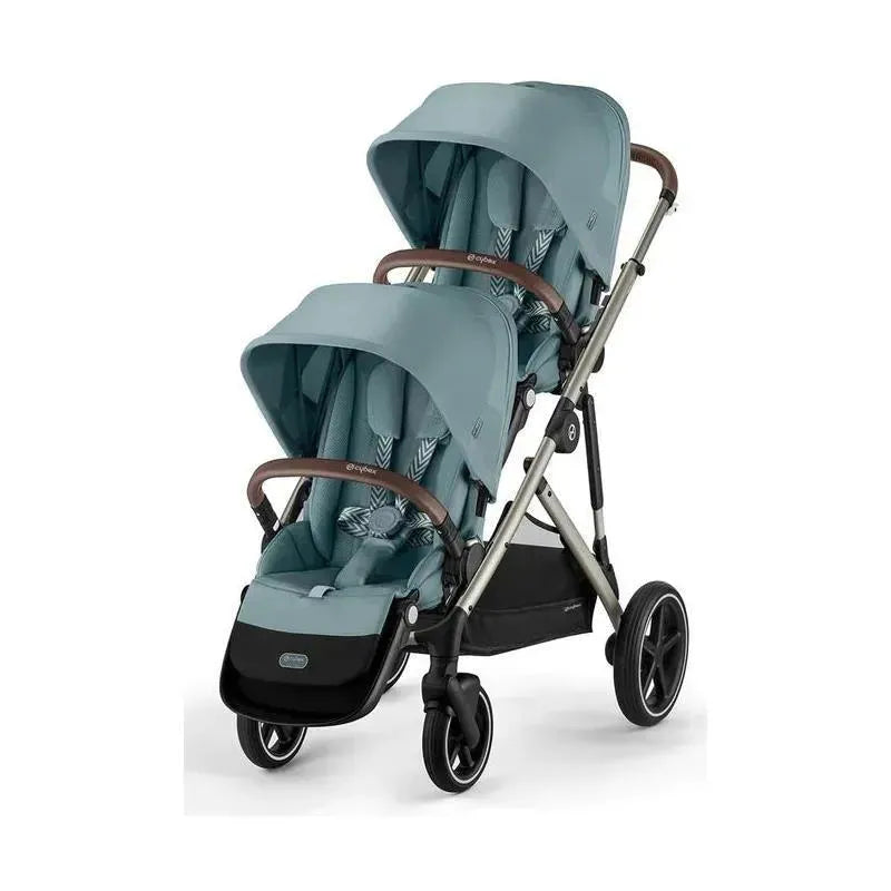 Cybex Gazelle S 2 Double Stroller Bundle - Sky Blue | Silver Frame Image 1