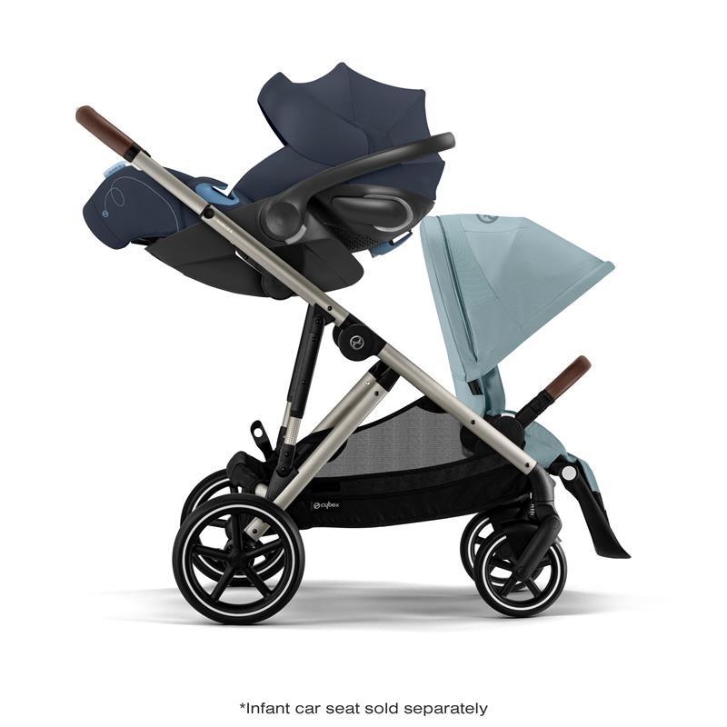 Cybex - Gazelle S 2 Single-to-Double Stroller, Taupe Frame/Sky Blue Image 13