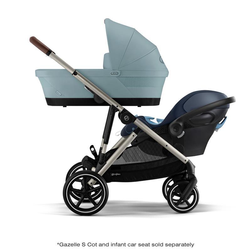 Cybex - Gazelle S 2 Single-to-Double Stroller, Taupe Frame/Sky Blue Image 14