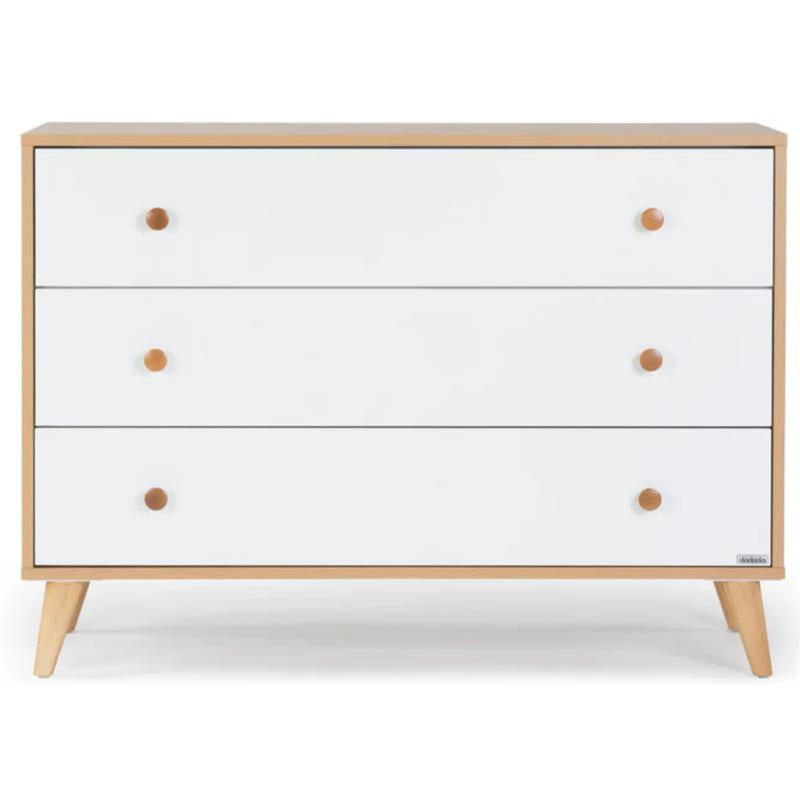 Dadada - Austin 3 Drawer Dresser, White/Red Oak Image 1