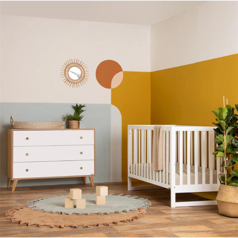 Dadada - Austin 3 Drawer Dresser, White/Red Oak Image 2