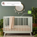 Dadada - Baby Soho 3-in-1 Convertible Wooden Crib to Toddler Bed, Sage Image 2