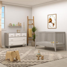  DAWNSPACES Cambiador de bebé para bebés, cómoda de guardería  con 5 cajones, estante, tocador de cambiador de almacenamiento, color  blanco : Bebés