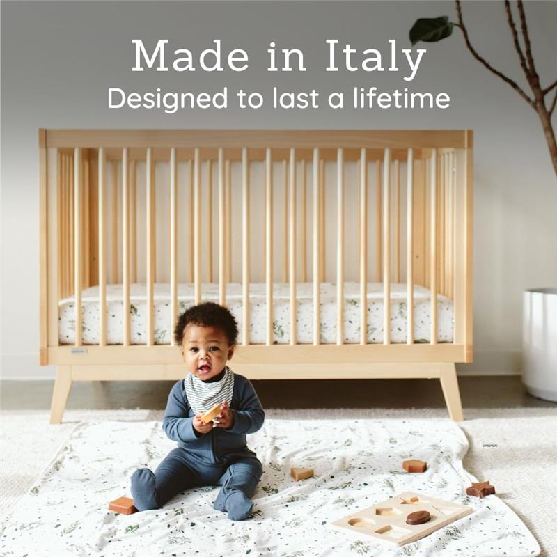 Dadada - Baby Soho 3-in-1 Convertible Wooden Crib to Toddler Bed, Natural Image 3