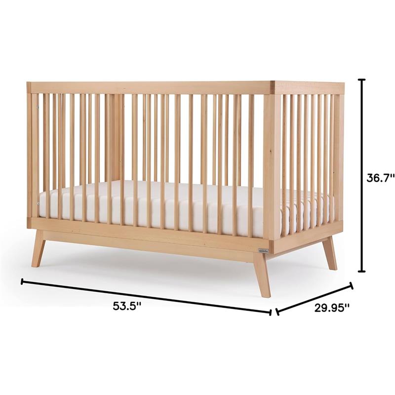 Dadada - Baby Soho 3-in-1 Convertible Wooden Crib to Toddler Bed, Natural Image 6