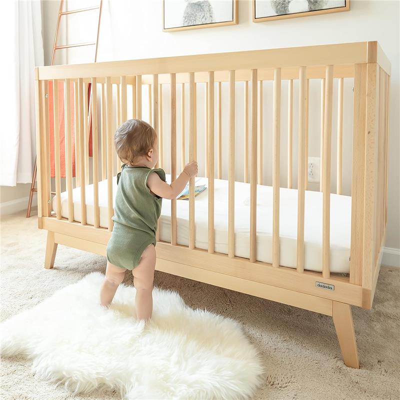 Dadada - Baby Soho 3-in-1 Convertible Wooden Crib to Toddler Bed, Natural Image 7