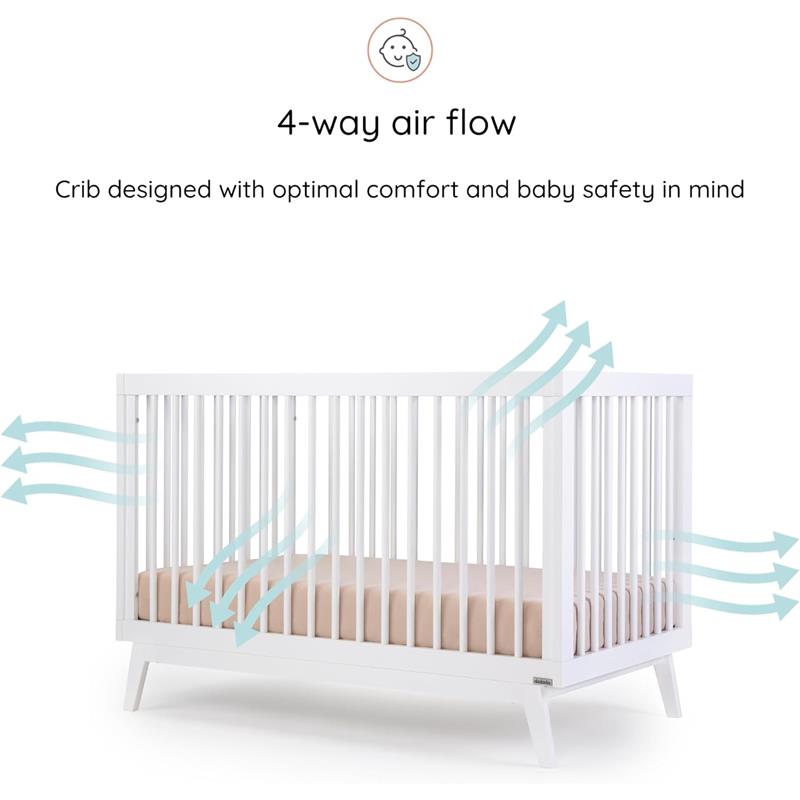 Dadada - Baby Soho 3-in-1 Convertible Wooden Crib to Toddler Bed, White Image 3