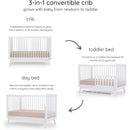 Dadada - Baby Soho 3-in-1 Convertible Wooden Crib to Toddler Bed, White Image 4