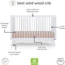 Dadada - Baby Soho 3-in-1 Convertible Wooden Crib to Toddler Bed, White Image 6