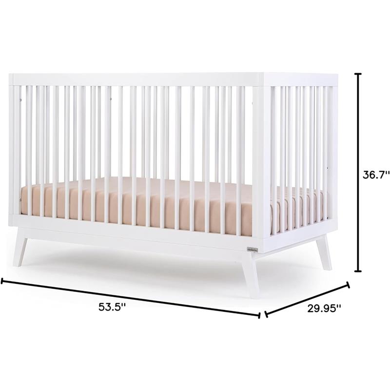 Dadada - Baby Soho 3-in-1 Convertible Wooden Crib to Toddler Bed, White Image 7
