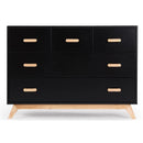 Dadada - Soho 5-Drawer Dresser for Nursery and Bedroom, Black/Natural Image 1