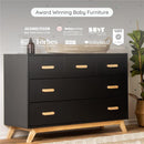 Dadada - Soho 5-Drawer Dresser for Nursery and Bedroom, Black/Natural Image 2
