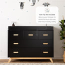 Dadada - Soho 5-Drawer Dresser for Nursery and Bedroom, Black/Natural Image 5