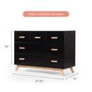 Dadada - Soho 5-Drawer Dresser for Nursery and Bedroom, Black/Natural Image 6